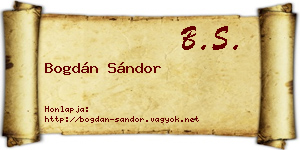 Bogdán Sándor névjegykártya