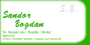 sandor bogdan business card